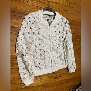 XOXO lace bomber jacket